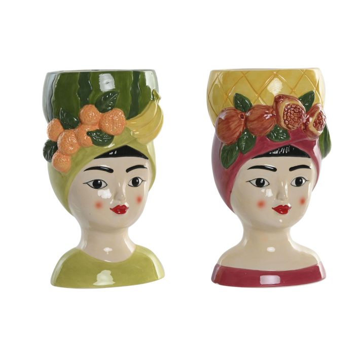 Macetero Tropical DKD Home Decor Multicolor 13 x 23 x 13 cm (6 Unidades) Macetero Tropical DKD Home Decor Multicolor 13 x 23 x 13 cm (6 Unidades)