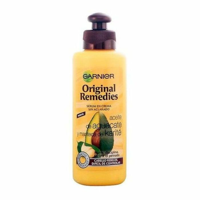 Garnier Original Remedies Crema Sin Aclarado Aceite en Crema Aguacate & Karité Antifrizz Nutritiva Disciplinante Cabello Rebelde 200ml