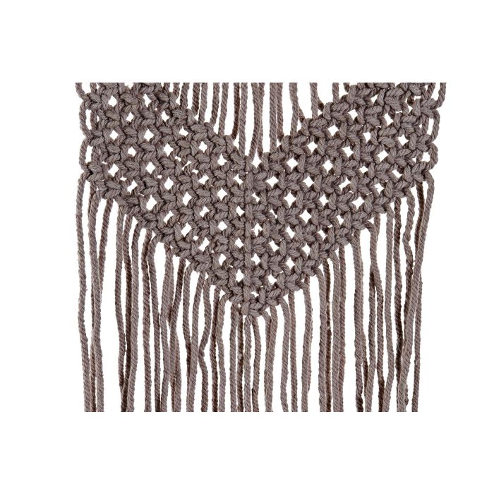DKD Home Decor Decoración Colgante Boho Macramé Bambú Algodón Marrón Claro 48 x 30 cm 2