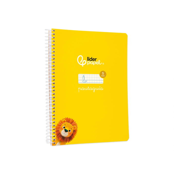 Liderpapel Cuaderno espiral Pautaguía A5 Tapa blanda 40 hojas 75gr Cuadro Pautado 5mm Color Amarillo 4