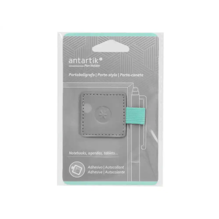 Antartik Portabolígrafo Autoadhesivo para Cuaderno, Agenda y Tablet hasta 15mm Grosor, Gris y Turquesa 0 Antartik Portabolígrafo Autoadhesivo para Cuaderno, Agenda y Tablet hasta 15mm Grosor, Gris y Turquesa 0