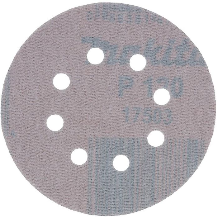 Makita D-65850 Disco de lijado para madera, Gris, Redondo, 125mm, Grano K120, Paquete de 10