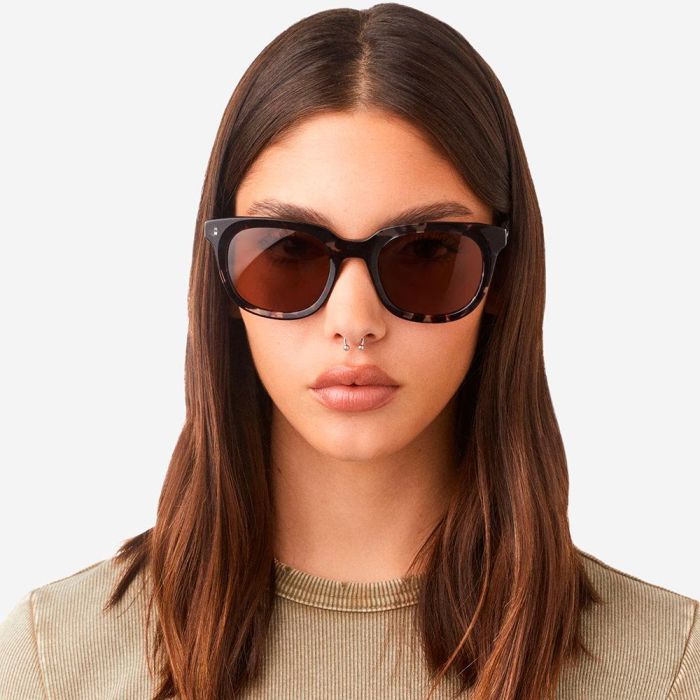 Hawkers Gafas de Sol Unisex OASIS Blue Carey Brown Cuadradas Montura Acetato