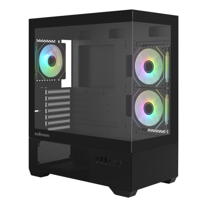 Zalman CHRONIX BLACK Midi Tower PC Negra para ATX/micro ATX/Mini-ITX, Soporte HDD/SSD 3.5"/2.5", USB 3.2 Gen 1/2