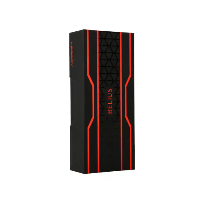 Belius Legacy Boligrafo Aluminio Diseño Triángulo Rojo Cuerpo Negro Tinta Azul Caja Diseño 2