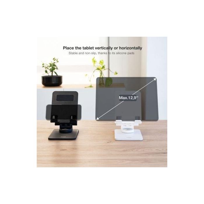 TooQ Hermes Soporte Plegable para Teléfono Móvil y Tablet hasta 12.9" (32.8cm) de Mesa, Ajustable y Giratorio 360°, Negro 4 TooQ Hermes Soporte Plegable para Teléfono Móvil y Tablet hasta 12.9" (32.8cm) de Mesa, Ajustable y Giratorio 360°, Negro 4