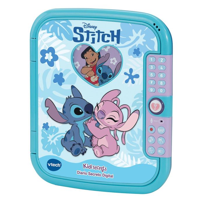 V-Tech 80-586222 Diario Secreto de Stitch Disney - Cuaderno Mágico con Voz, Código de Seguridad y Compartimento Oculto