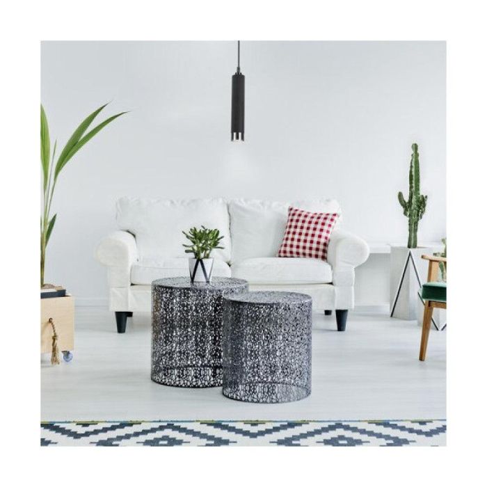 RABALUX RAB-5076 Lámpara Colgante Zircon minimalista negra/plateada 1xGU10 IP20. Ideal para Salón, Comedor, Cocina. Altura 300mm. 2