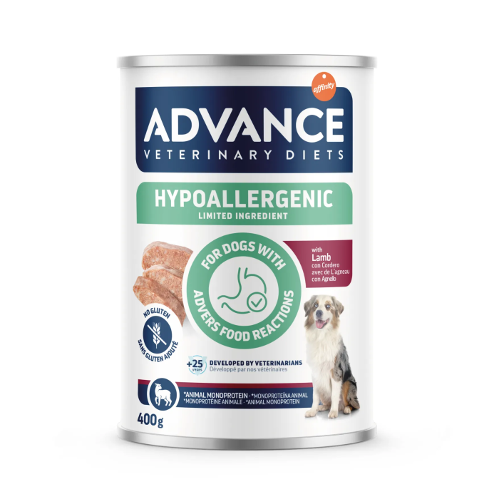 Advance Vet Dog Hypoallergenic Lamb Pienso Hipoalergénico para Perros Sabor Cordero en Lata Pack 6x400 gr