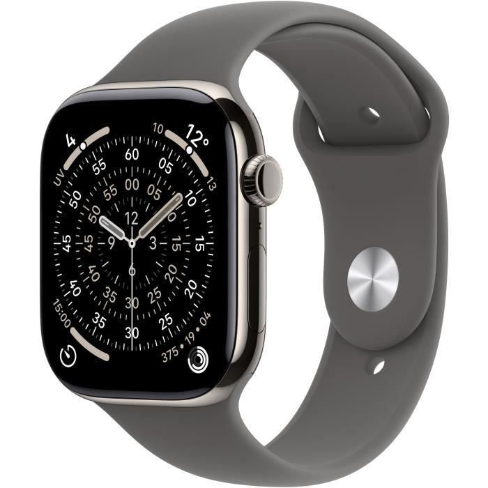 Apple MF84ZRA Reloj Serie 11 GPS + Cellular 42mm Caja Titanio Natural Correa Deportiva Gris Piedra S/M
