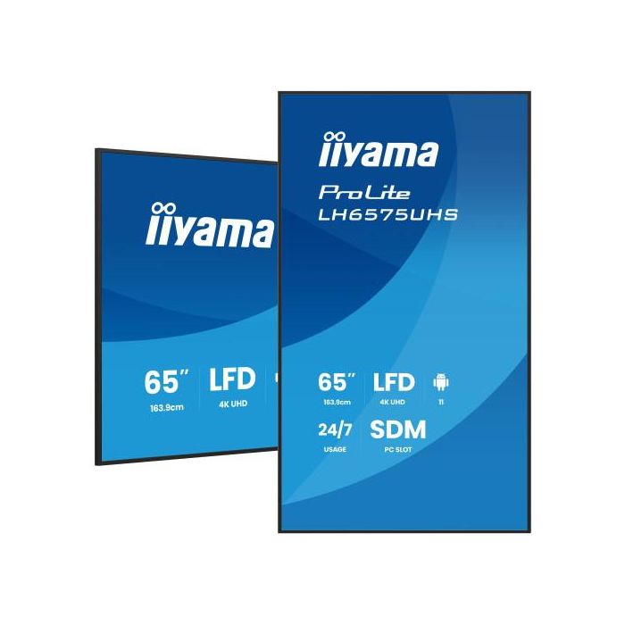 Monitor Iiyama 65" (Lh6575Uhs-B1Ag)3840X2160, Uhd Ips Panel, Operacion 24/7 500Cd/M, Landscape Portrait, Signal Failover, Speakers 2X 10W, Multiple Inputs (Dvi-I (Vga),Hdmi 3X, Dp-Out ,Usb 2.0 X2, Wifi, Lan, Media Play Usb Port, Control Lan/Rs232 4 Monitor Iiyama 65" (Lh6575Uhs-B1Ag)3840X2160, Uhd Ips Panel, Operacion 24/7 500Cd/M, Landscape Portrait, Signal Failover, Speakers 2X 10W, Multiple Inputs (Dvi-I (Vga),Hdmi 3X, Dp-Out ,Usb 2.0 X2, Wifi, Lan, Media Play Usb Port, Control Lan/Rs232 4