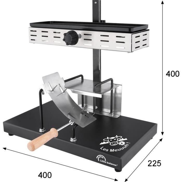 Little Balance LIT3760240787525 - Raclette Media Rueda Savoyarde 850W para 6 personas - Diseño Meuuuh / Acero inoxidable 2
