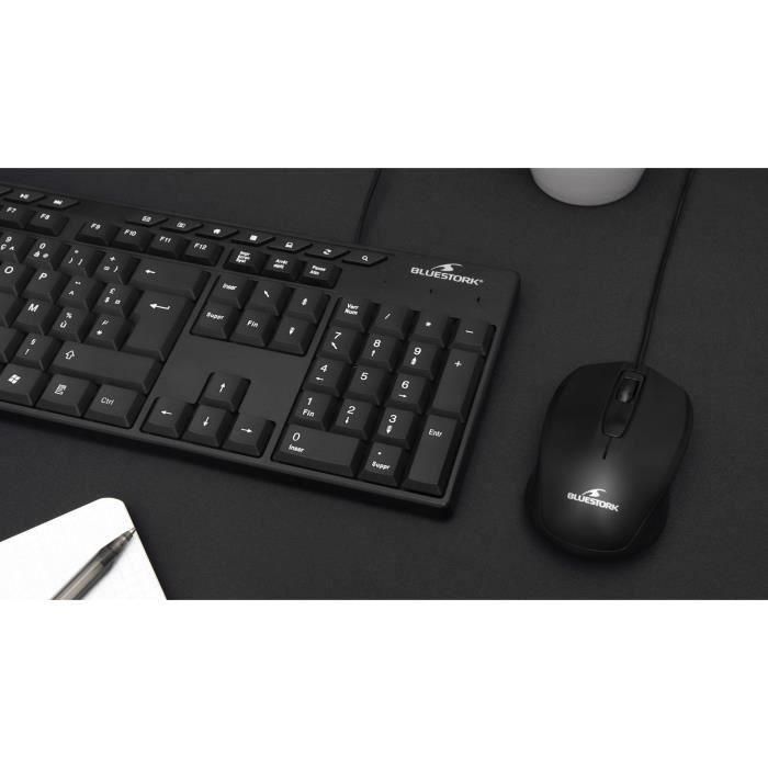 Pack Teclado y Ratón - BLUESTORK - MEDIA OFFICE - Con cable - Azerty - Compatible con Windows - Negro 4