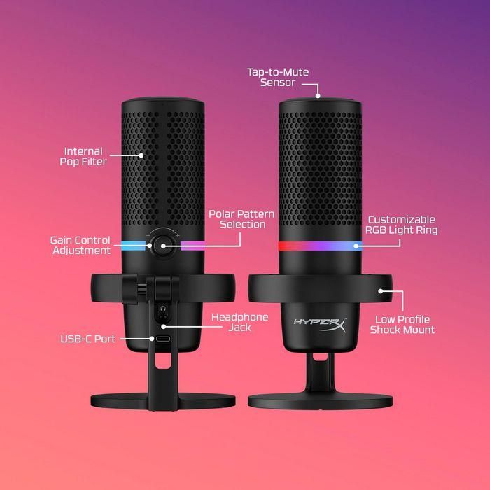 HP DuoCast Micrófono USB Negro con Iluminación RGB, Montura Antivibración y Grabación Hi-Res 24-bit/96kHz 11 HP DuoCast Micrófono USB Negro con Iluminación RGB, Montura Antivibración y Grabación Hi-Res 24-bit/96kHz 11