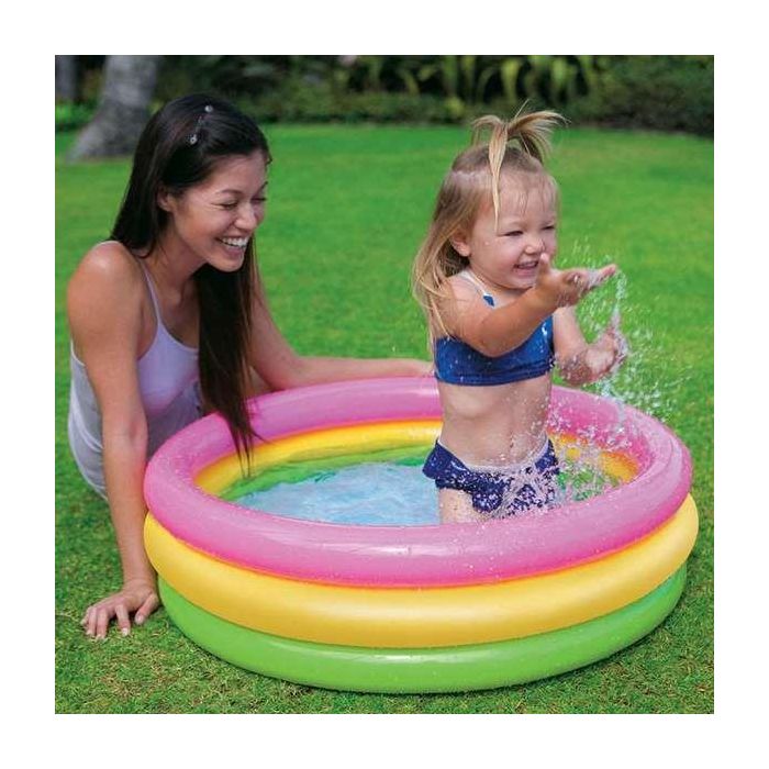 Piscina hinchable 3 aros colores con suelo hinchable (capacidad 56 litros) (1/3 años) 86x25 cm 7