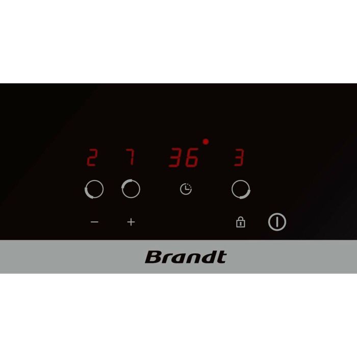 BRANDT BPV6320 - Placa vitrocerámica-3 zonas-5300W-L60cm-Revestimiento de vidrio-Negro 1