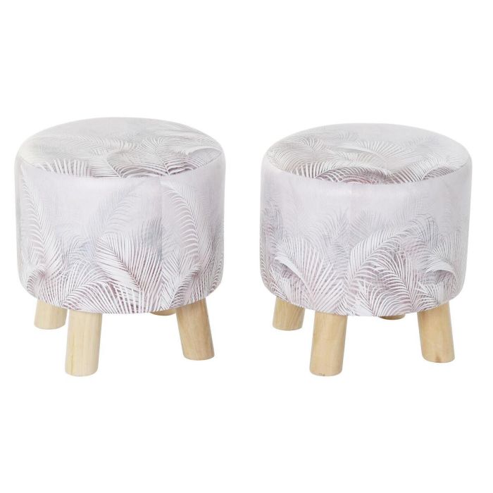 Reposapies Tropical DKD Home Decor Gris 30 x 30 x 30 cm (2 Unidades) Reposapies Tropical DKD Home Decor Gris 30 x 30 x 30 cm (2 Unidades)