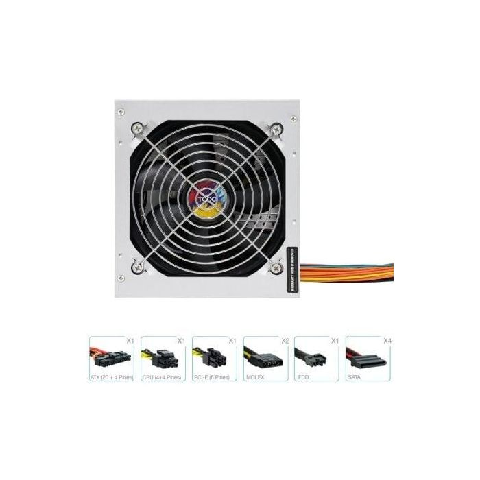 TooQ TQAPOLO-550SP Fuente de Alimentación PC 550W ATX 20+4 pines, PFC Activo, 78% Eficiencia, Ventilador 12cm, Plata 2 TooQ TQAPOLO-550SP Fuente de Alimentación PC 550W ATX 20+4 pines, PFC Activo, 78% Eficiencia, Ventilador 12cm, Plata 2