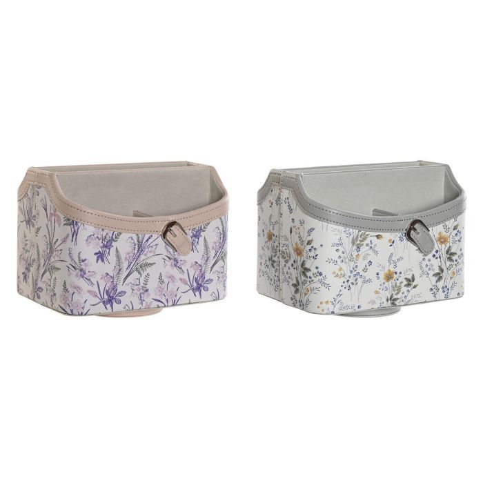 Portamandos DKD Home Decor Blanco Gris Lila Rosa claro 2 Unidades Portamandos DKD Home Decor Blanco Gris Lila Rosa claro 2 Unidades