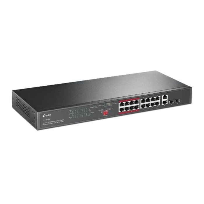 TP-Link TL-SL1218MP Switch PoE No Administrado Gigabit Ethernet 1U Negro con 16 Puertos PoE+ y 2 Puertos Gigabit 2