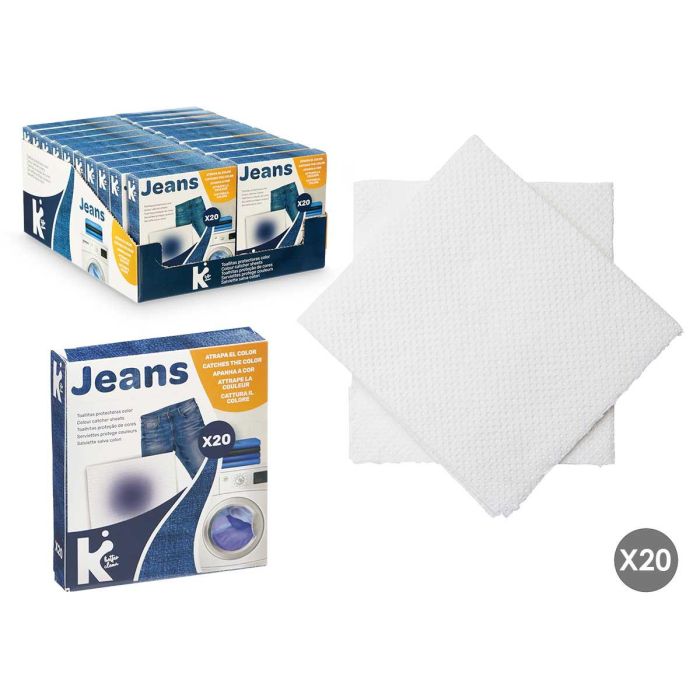 Arte Regal Set 20 Toallitas Atrapacolor Vaquero 100% Poliéster 12.5x14x3 cm Azul y Blanco (20 Unidades) Arte Regal Set 20 Toallitas Atrapacolor Vaquero 100% Poliéster 12.5x14x3 cm Azul y Blanco (20 Unidades)