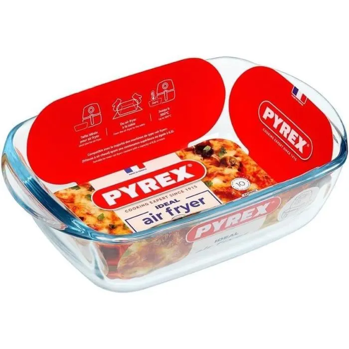 Pyrex Prepware Fuente Rectangular de Vidrio Transparente 23x15 cm - 1.1 L, Resistente a Rayaduras y Apta para Horno, Microondas y Congelador 4