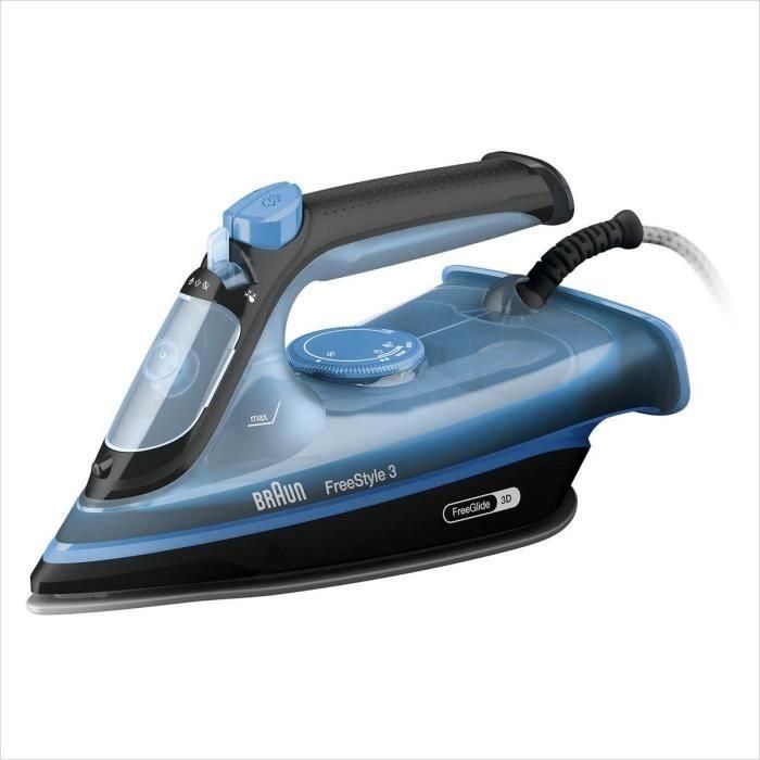Braun FI3194 BK Freestyle 3 - Vapor Hierro - Potencia 2400 W - Vapor constante 45 g/min presionando 200 g/min - Sole Superceramic 2 Braun FI3194 BK Freestyle 3 - Vapor Hierro - Potencia 2400 W - Vapor constante 45 g/min presionando 200 g/min - Sole Superceramic 2