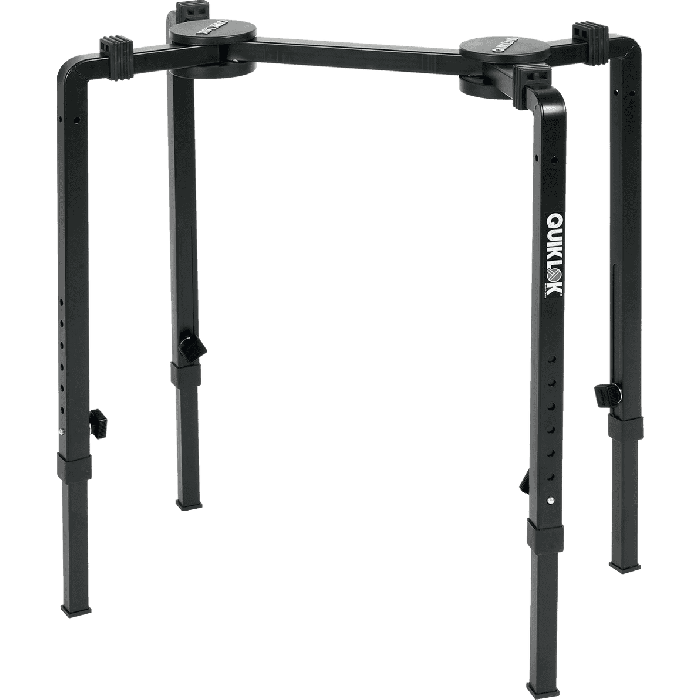 Quiklok Mesa Plegable para Teclado / Mezclador, Altura y Ancho Ajustable, Soporte de Acero Resistente