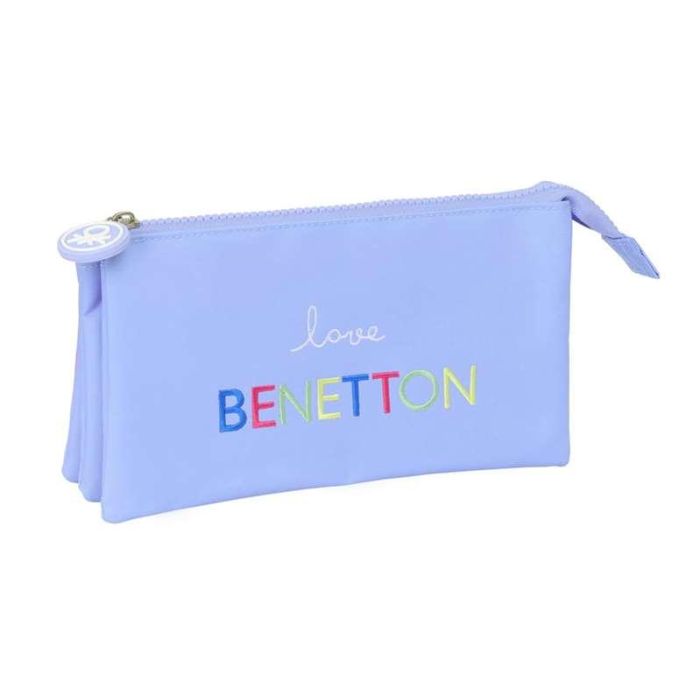 Safta Estuche Portatodo Escolar Triple con Tres Cremalleras Benetton Lila 120x220x30 mm Safta Estuche Portatodo Escolar Triple con Tres Cremalleras Benetton Lila 120x220x30 mm