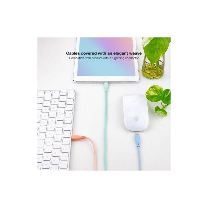 Nanocable 10.10.0401-CO1 Pack 3 Cables USB 2.0 Lightning USB A a Lightning Macho Mallados 1m Colores Rosa, Azul y Verde 2 Nanocable 10.10.0401-CO1 Pack 3 Cables USB 2.0 Lightning USB A a Lightning Macho Mallados 1m Colores Rosa, Azul y Verde 2