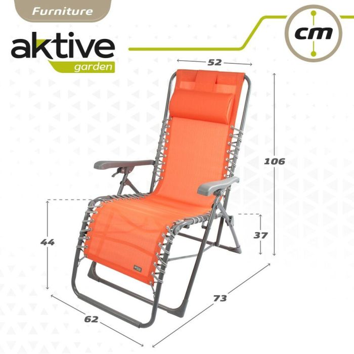 Tumbona textileno naranja aktive 160x52x76/106cm 3 Tumbona textileno naranja aktive 160x52x76/106cm 3