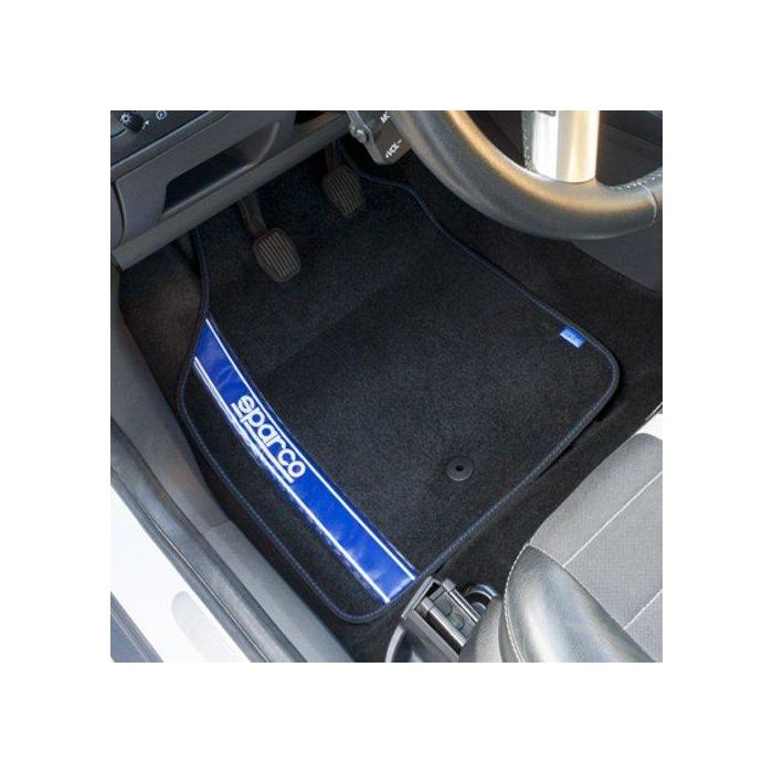 Sparco SPC 03763BBS Alfombra de Coche Strada 2012 B Azul con Franja Azul y Moqueta Negra, Fácil Limpieza, Diseño Deportivo Sparco SPC 03763BBS Alfombra de Coche Strada 2012 B Azul con Franja Azul y Moqueta Negra, Fácil Limpieza, Diseño Deportivo