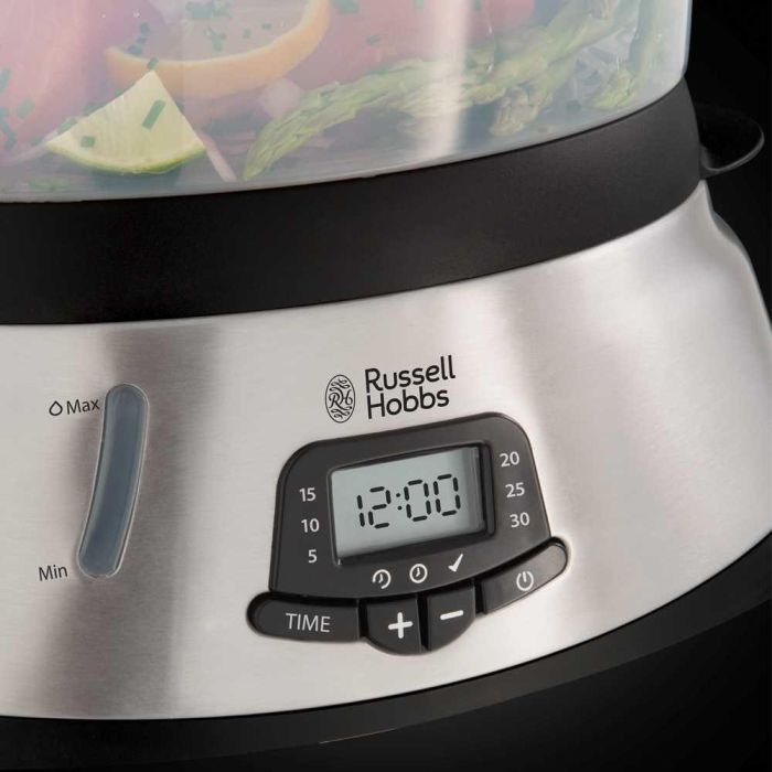 Russell Hobbs 23560-56 Cocedor a Vapor de 3 Pisos Maxicook con Temporizador Digital y Turbo-Impulso 2 Russell Hobbs 23560-56 Cocedor a Vapor de 3 Pisos Maxicook con Temporizador Digital y Turbo-Impulso 2