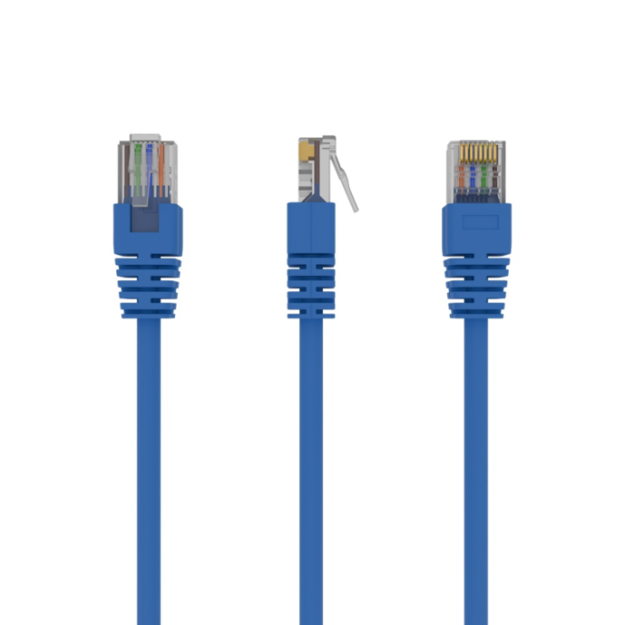 Gembird PP12-0.5M/B Cable de Red Cat5e de 0,5m Azul RJ-45 con Contactos Chapados en Oro