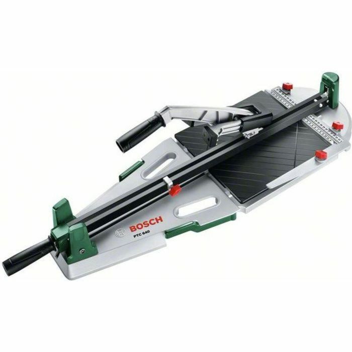 Bosch PTC 640 Cortadora manual de azulejos, capacidad de corte 64 cm recto, 45 cm 45°, rueda titanio 20 mm