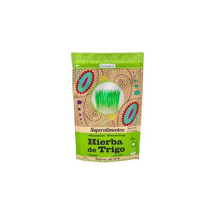 DRASANVI Hierba de Trigo Superalimento BIO 125g Doypack - Vitaminas y Minerales para Batidos y Vegetales