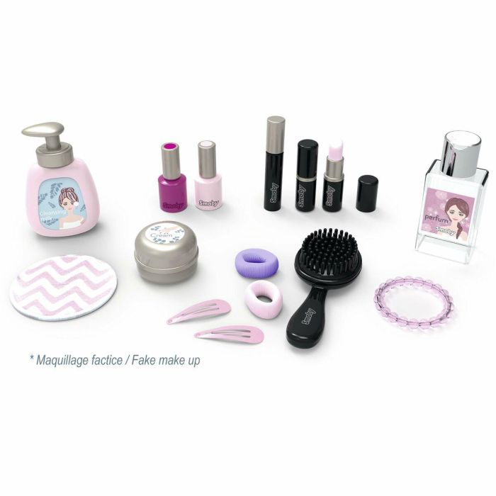 Smoby SMO3032163202523 Tocador My Beauty Studio con espejo basculante y extraíble, 15 accesorios para chupetes, Hecho en Francia 5