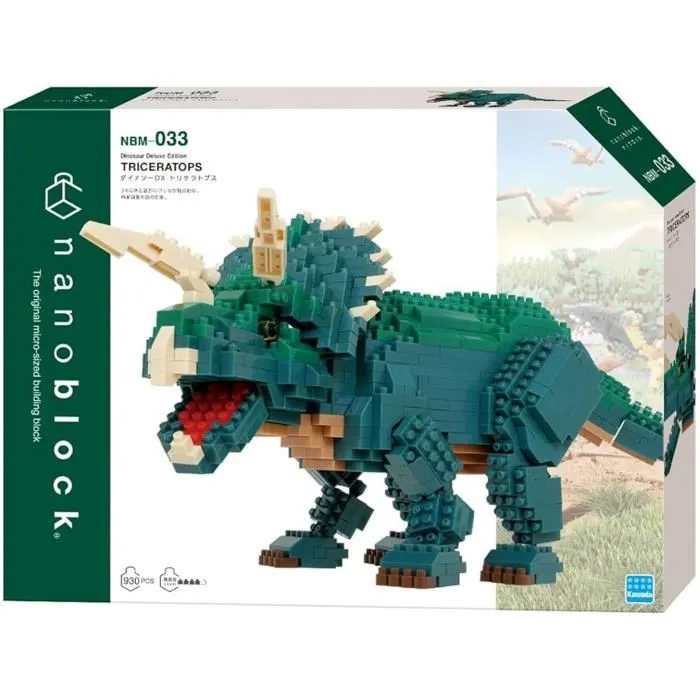 Bandai Triceratops Deluxe Figura de Ladrillo NANOBLOCK NAN4972825223857 - 930 Piezas 1