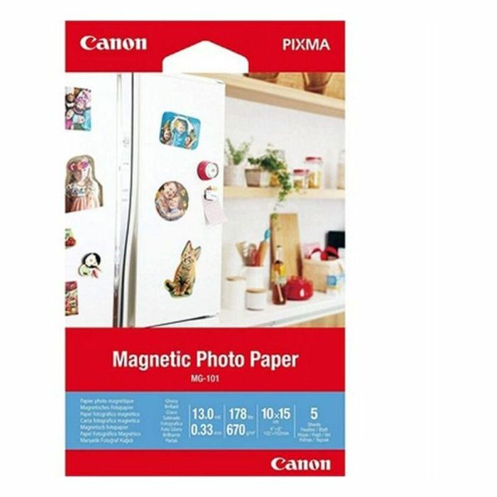 Canon Papel Fotográfico Magnético MG-101 3634C002 A4 10x15 cm, 5 hojas