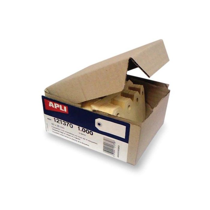 Apli Etiquetas Colgantes C-Arandela 80x38 mm Color Crema Caja de 1000 Unidades