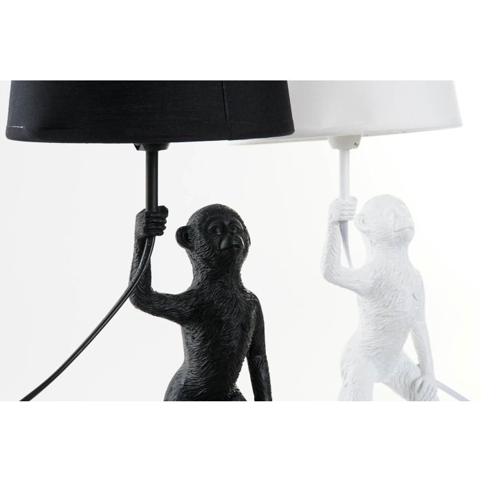 DKD Home Decor Lámpara Sobremesa Colonial Blanco Negro 20 x 45 x 20 cm (2 Unidades) 2