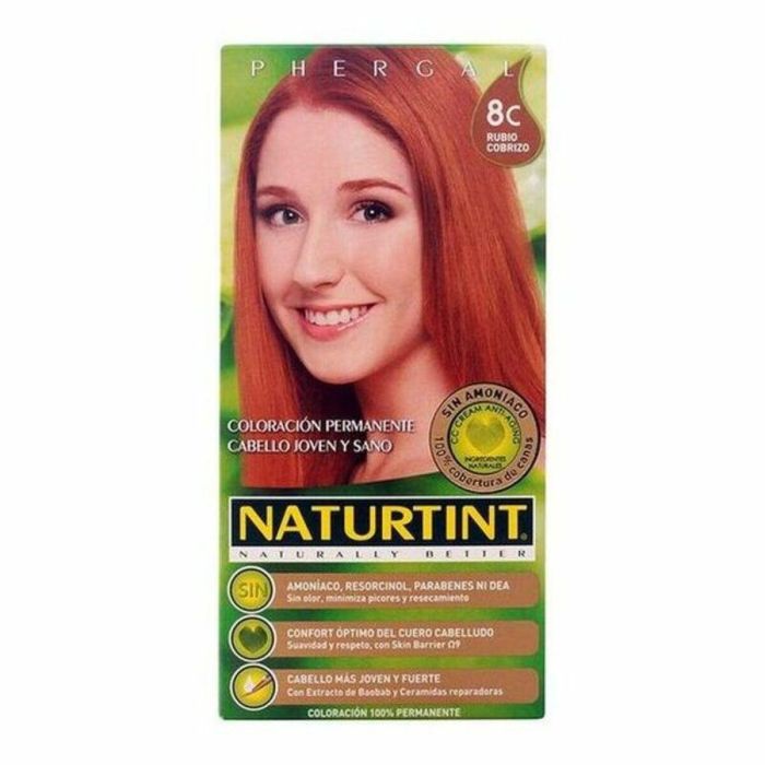 Naturtint #8C Tinte Permanente sin Amoniaco Rubio Cobrizo 170 ml Cobertura 100% Canas, Gel Botánico, Mascarilla Quinoa Vegana Naturtint #8C Tinte Permanente sin Amoniaco Rubio Cobrizo 170 ml Cobertura 100% Canas, Gel Botánico, Mascarilla Quinoa Vegana