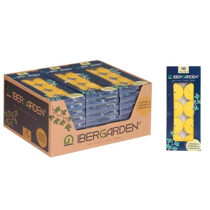 Set 10 Velas Tea Light Citronela Ibergarden 7X19CM (96 Unidades) 2 Set 10 Velas Tea Light Citronela Ibergarden 7X19CM (96 Unidades) 2