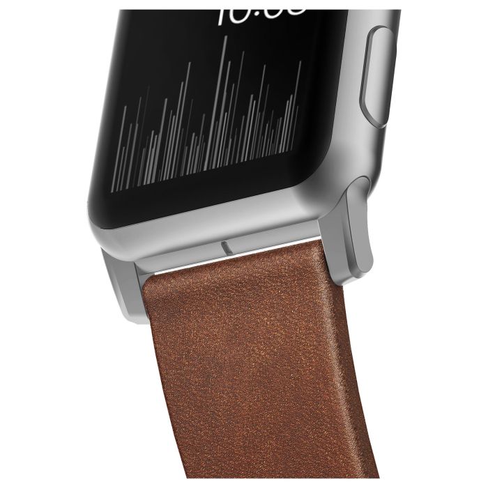 Nomad NM1A4RSM00 Correa Moderna de Cuero Marrón con Hebilla Plateada de Acero Inoxidable para Apple Watch (Series Sport/Edition/Estándar, 46/49mm) 5