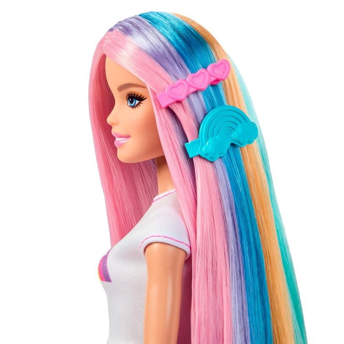Barbie Muñeca Pelo Arcoíris Brillante JJP07 Mattel 3