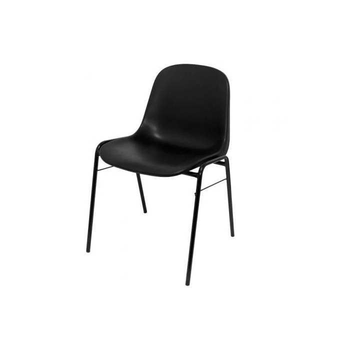 Silla Piqueras Y Crespo Alborea Confidente Apilable Asiento Monobloque En Pvc Negro