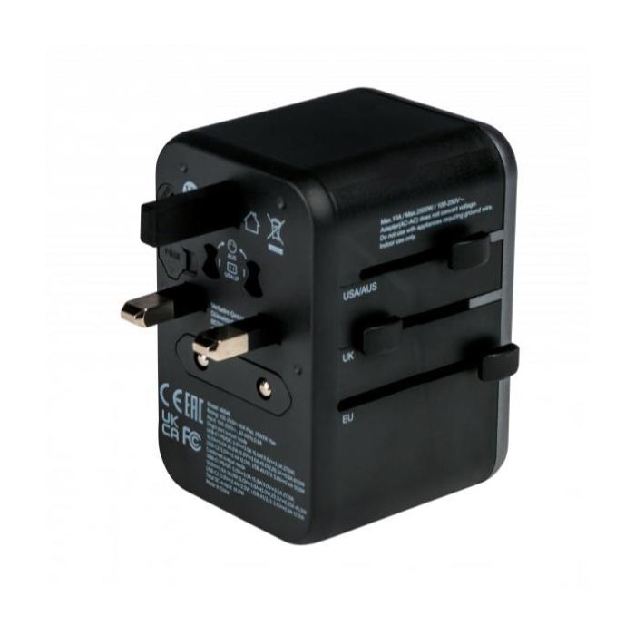 Verbatim Adaptador Universal de Viaje con 1 Puerto USB-C PD 61W, 3 Puertos USB-A, 1 Puerto USB-C, Compatible con más de 180 Países 2