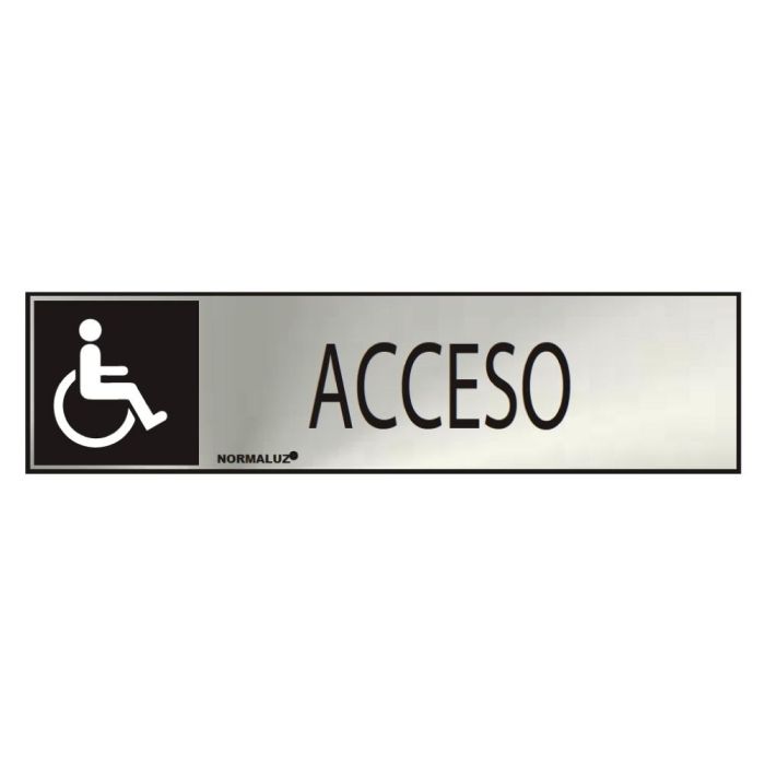 Normaluz Cartel informativo acceso discapacitados acero inoxidable adhesivo 0.8mm 5x20cm 0 Normaluz Cartel informativo acceso discapacitados acero inoxidable adhesivo 0.8mm 5x20cm 0