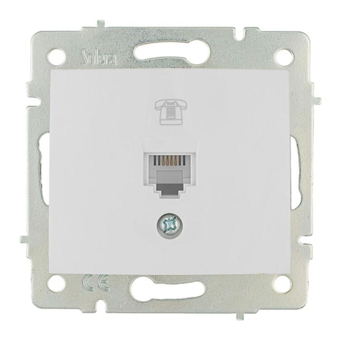 Solera Toma de teléfono RJ11 de empotrar serie Europa ERP84, Blanco, 83x81mm 0 Solera Toma de teléfono RJ11 de empotrar serie Europa ERP84, Blanco, 83x81mm 0