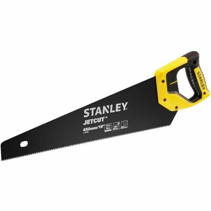 Stanley Sierra de Mano JetCut 450mm con Dientes Tratamiento Duro Point 2x para Mejor Penetración y Longevidad Hoja Acero Sueco 0.85mm Stanley Sierra de Mano JetCut 450mm con Dientes Tratamiento Duro Point 2x para Mejor Penetración y Longevidad Hoja Acero Sueco 0.85mm